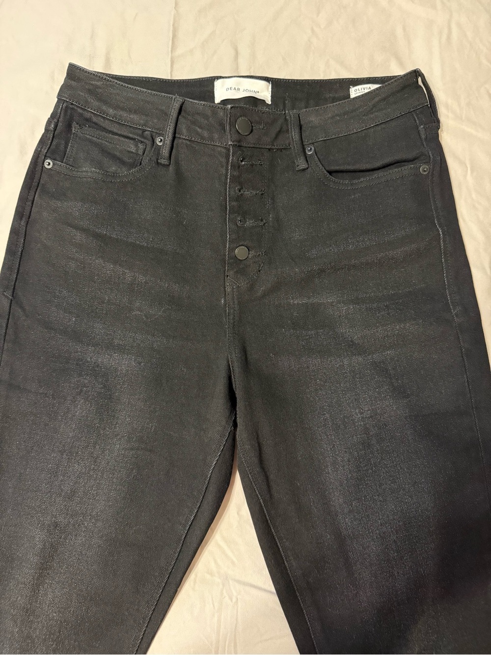 Dear John Washed Black High-Rise Olivia Skinny Jeans